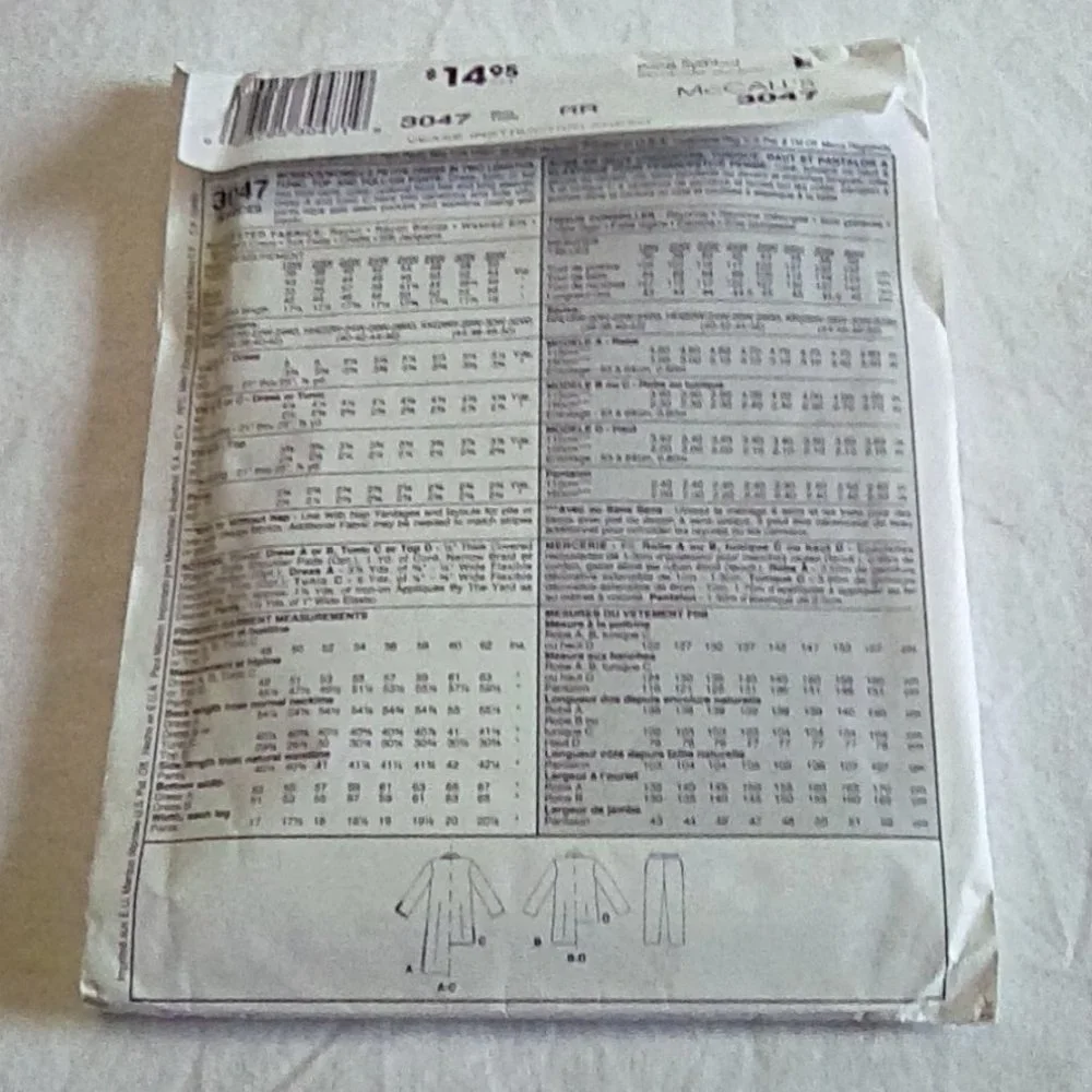 Vintage McCall's 3047 Dress in 2 lengths 18W-24W